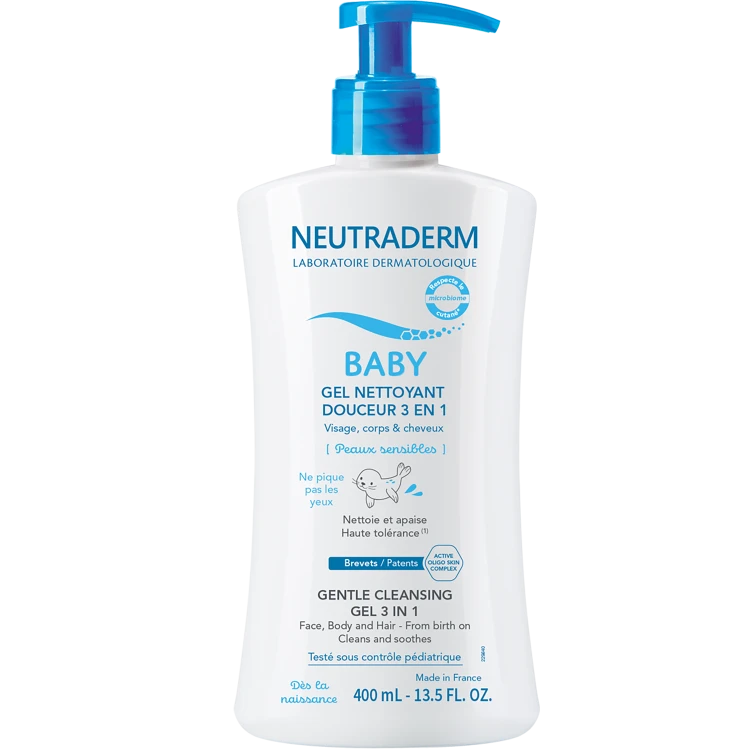 3273816088402 Neutraderm Baby Łagodny żel myjący 3 w 1 - Twarz,ciało&amp;włosy - od urodzenia 400 ml.png